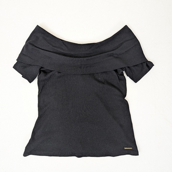 Michael Kors Off-the-Shoulder Top Knit Bardot Asymmetrical - Picture 4 of 9